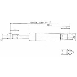 Sprężyna gazowa 275mm 100N typ C Stabilus