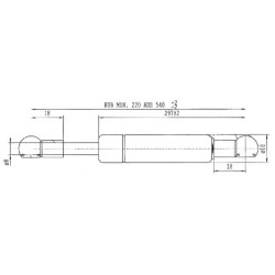 Sprężyna gazowa 540mm 440N typ C Stabilus