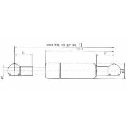 Sprężyna gazowa 501mm 300N typ C Stabilus