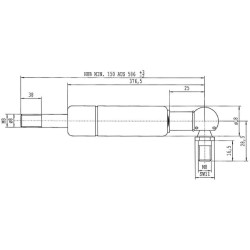 Sprężyna gazowa 586mm 140N typ I Stabilus