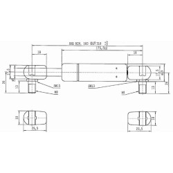 Sprężyna gazowa 318mm 280N typ D Stabilus