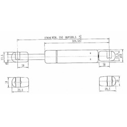 Sprężyna gazowa 599,5mm 150N typ C Stabilus