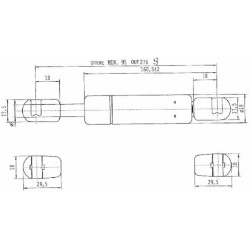 Sprężyna gazowa 276mm 100N typ C Stabilus