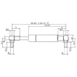 Sprężyna gazowa 243mm 150N typ D Stabilus