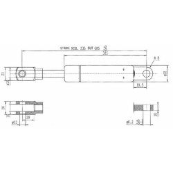 Sprężyna gazowa 605mm 900N typ D Stabilus