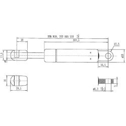 Sprężyna gazowa 518mm 180N typ M