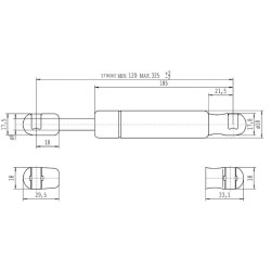 Sprężyna gazowa 325mm 150N typ C Stabilus
