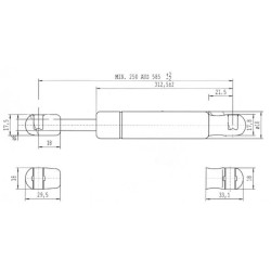 Sprężyna gazowa 585/250mm 250N typ C Stabilus