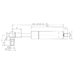 Sprężyna gazowa 422mm 1700N typ I Stabilus
