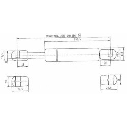 Sprężyna gazowa 486mm 200N typ C Stabilus