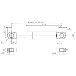 Sprężyna gazowa 650mm 1000N typ B Stabilus