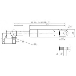 Sprężyna gazowa 265mm 100N typ E Stabilus