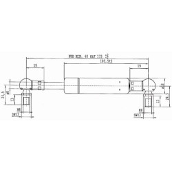 Sprężyna gazowa 173mm 250N typ D Stabilus
