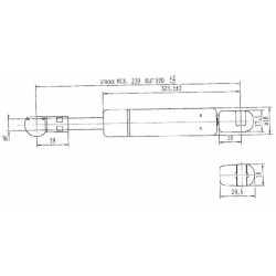 Sprężyna gazowa 590mm 370N typ C Stabilus