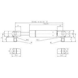 Sprężyna gazowa 565mm 100N typ D Stabilus