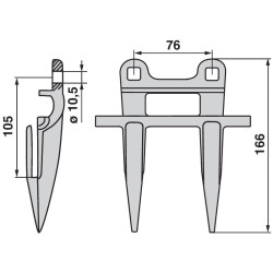 Bagnet podwójny Case, Massey Ferguson D44104500, D44102900, 44104500, 44102900