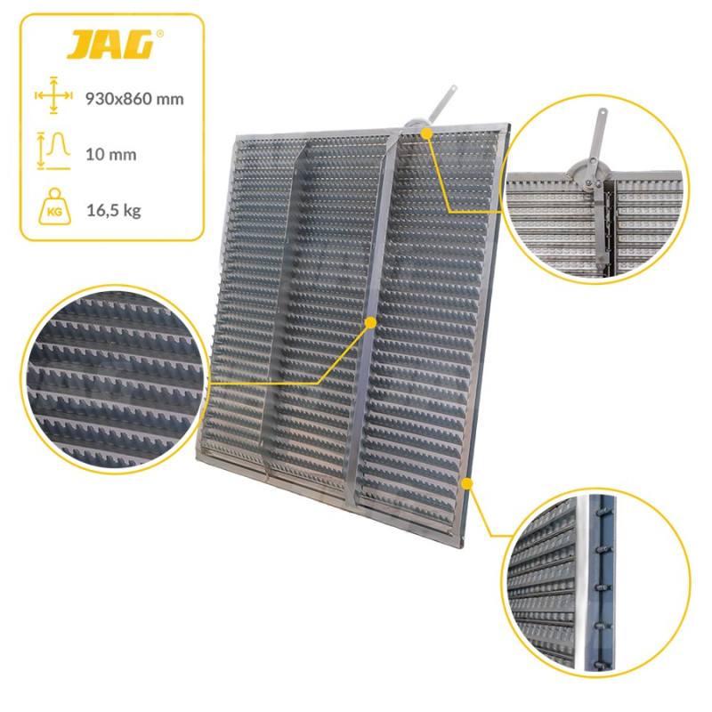 JAG05-0041 Sito żaluzjowe ocynkowane górne, lamela-10mm JAG Premium