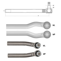 Przegub kulowy WP stożek- 28/31, L-370 , 1i1/4"-12R UNF