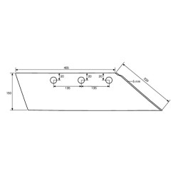 Lemken 3352134 Lemiesz 20" prawy 405mm do dłuta SB56D