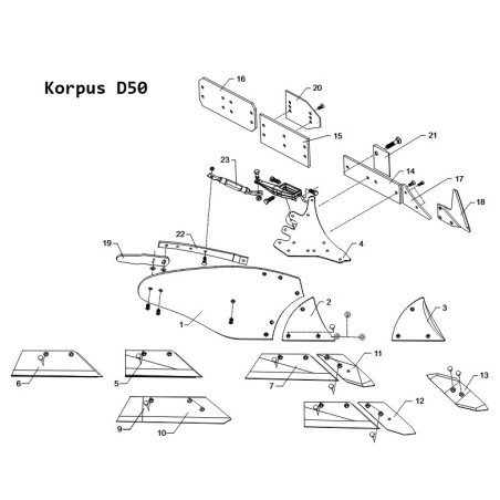 Wspornik odkładni M20x370-470 8/14GDR