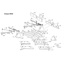 Lemiesz trapezowy 136/207/86 654mm prawy S45A Lemken