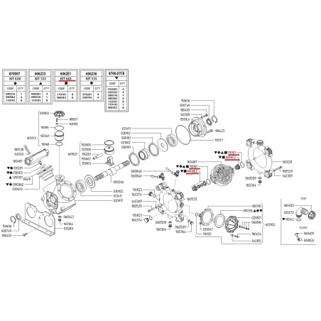Zestaw zaworu wlotowego/wylotowego „Beta 170” (Kit643