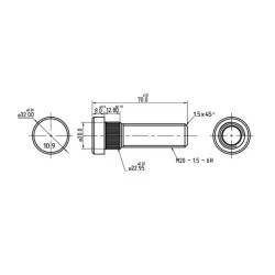 Szpilka koła M20x1,5x70 osadzenie 22,7 