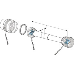 Osłona wału PTO kpl. szerokokątna jednostronnie, T CvJ 40 - V CvJ 40 L860 mm Comer