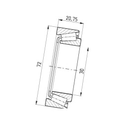 Łożysko 31306 stożkowe 30,00x72,00x20,75 , 31306A FŁT 778031306