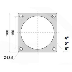 KVF 4" z kołnierzem 185x185 mm