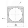 Przyłącze z kołnierzem żeńskie Perro 8" z kołnierzem 230x230mm długie