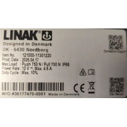 Siłownik elektryczny LA12 12V S-130 750N, L-245mm 5/14mm/s