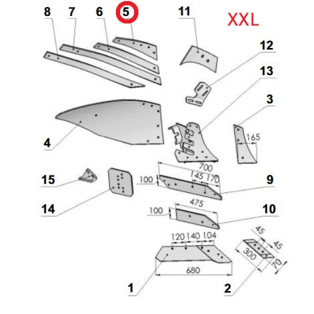 Listwa odkładni A prawa VIS/6 1067/95-001/0