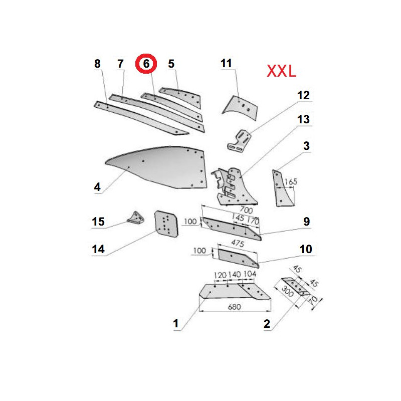 Listwa odkładni B prawa VIS/7 1067/95-002/0