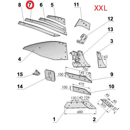 Listwa odkładni C prawa VIS/8 1067/95-003/0