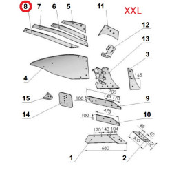 Listwa odkładni D prawa VIS/9 1067/95-004/0