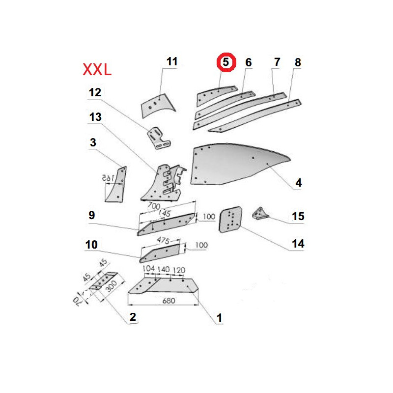 Listwa odkładni A lewa VIS/28 1067/96-001/0 korpus XXL