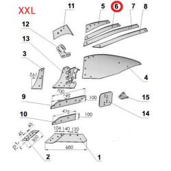 Listwa odkładni B lewa VIS/29 1067/96-002/0