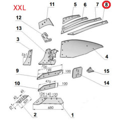 Listwa odkładni D lewa VIS/31 1067/96-004/0