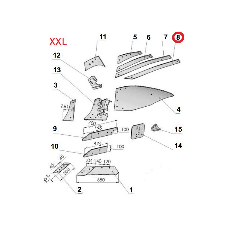 Listwa odkładni D lewa VIS/31 1067/96-004/0