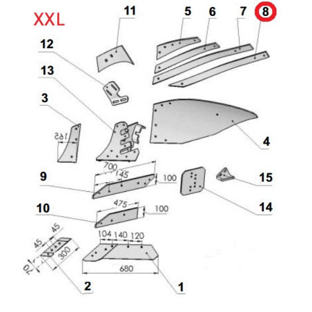Listwa odkładni D lewa VIS/31 1067/96-004/0