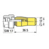 Stożek zaciskowy Walterscheid 1i3/8"(Z6, Z21), L-36,5mm fi12,5