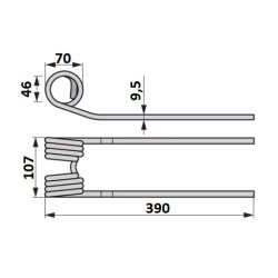 Palec zgrabiarki 390/107/46 fi9,5 mm, oryginał