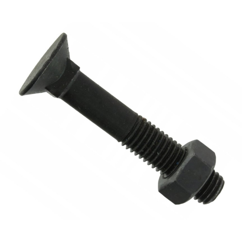 Śruba płużna M12x70mm kl.10.9, łepek 24mm z nakrętką