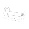 Sworzeń z uchwytem i zabezpieczeniem, 25 x 157 mm &amp034Black line&amp034