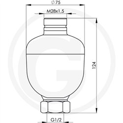 Akumulator hydrauliczny V 0,16L 250Bar 1 bez ciśnienia wstępnego azotu