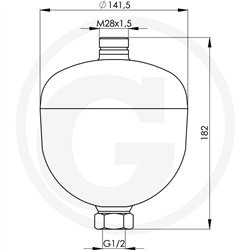 Akumulator hydrauliczny V 1,0L 250Bar 1 bez ciśnienia wstępnego azotu