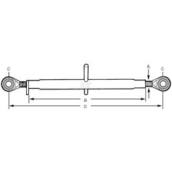 Łącznik 2/2 górny oczko/oczko 330, 1-1/8" kat.2/2