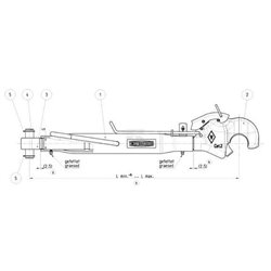 Łącznik 3/3 M36x3,0 642-952mm bez przegubu