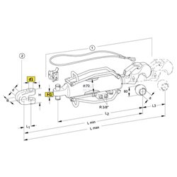 Łącznik hydrauliczny kat.3 512+190mm bez przegubu fi25
